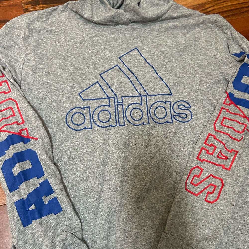 Adidas Heather Gray Hoodie - lightweight- Boys